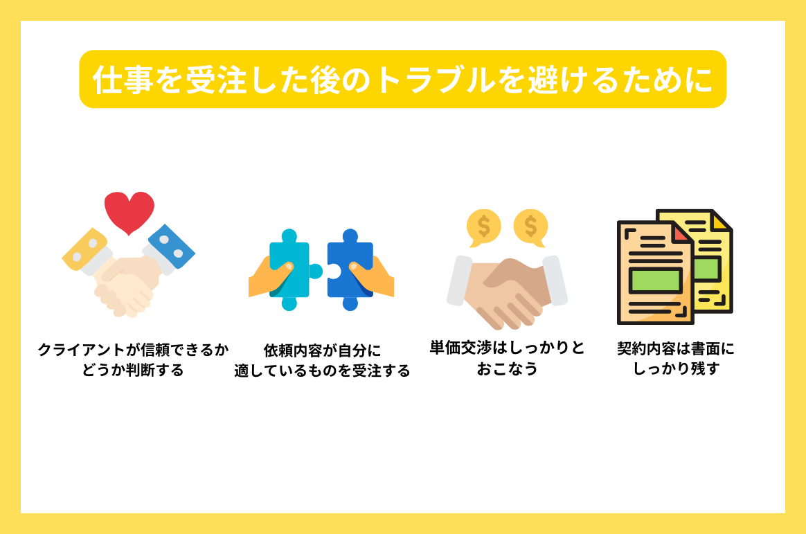 仕事を受注した後のトラブルを避けるために