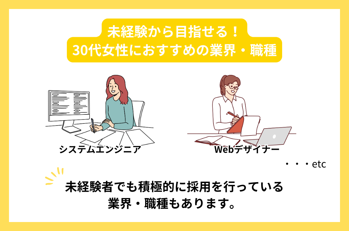 未経験から目指せる！30代女性におすすめの業界・職種