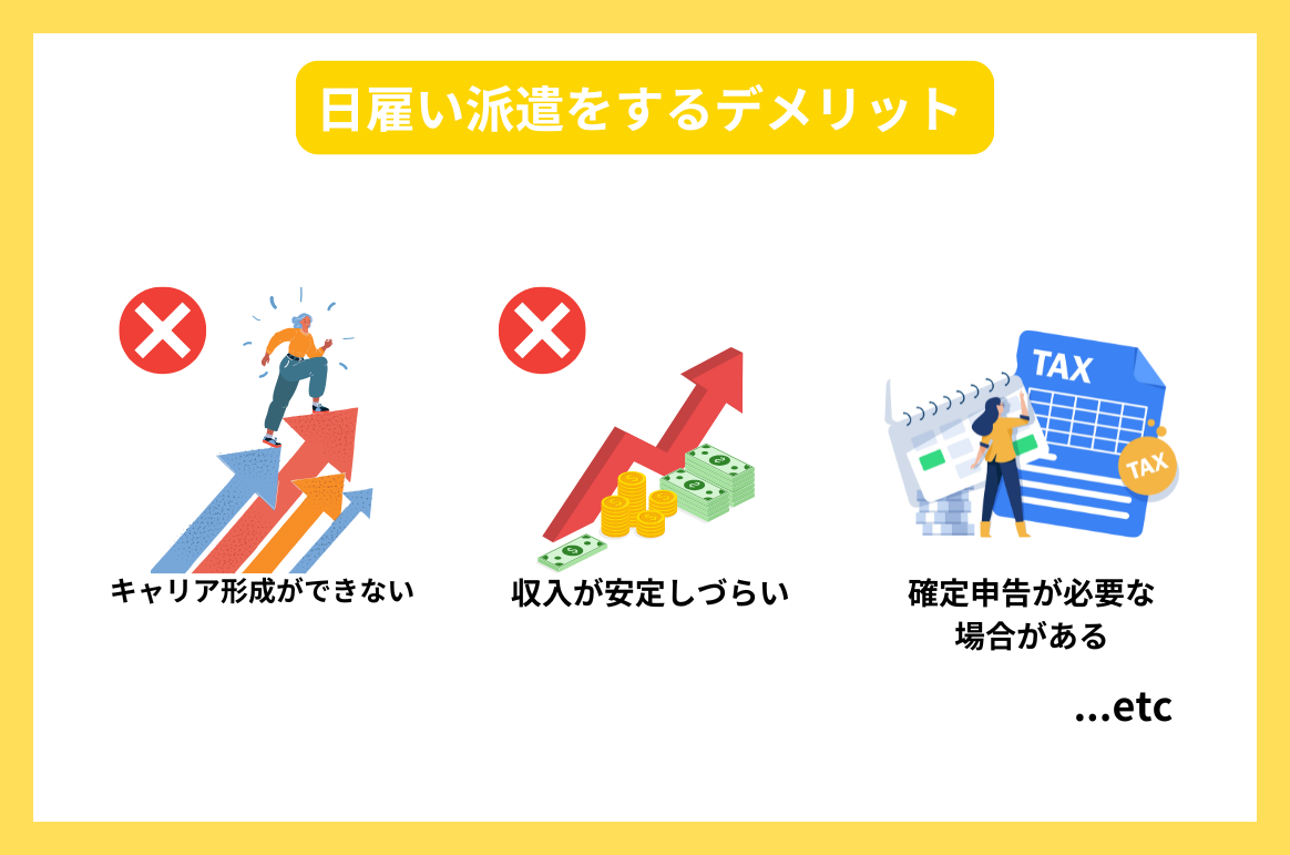 日雇い派遣をするデメリット