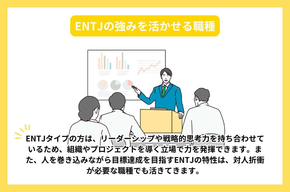 ENTJの強みを活かせる職種