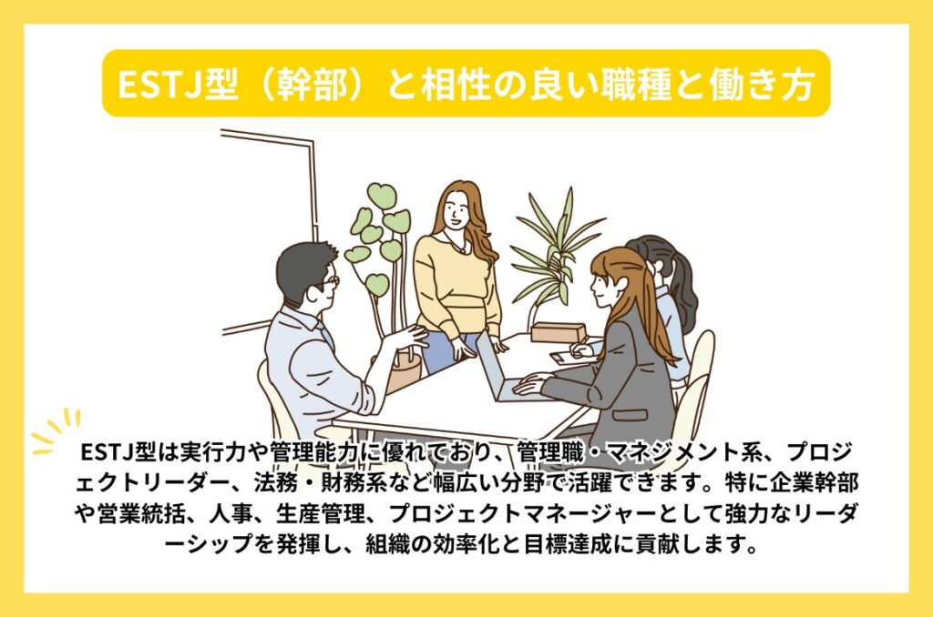 ESTJ型（幹部）と相性の良い職種と働き方