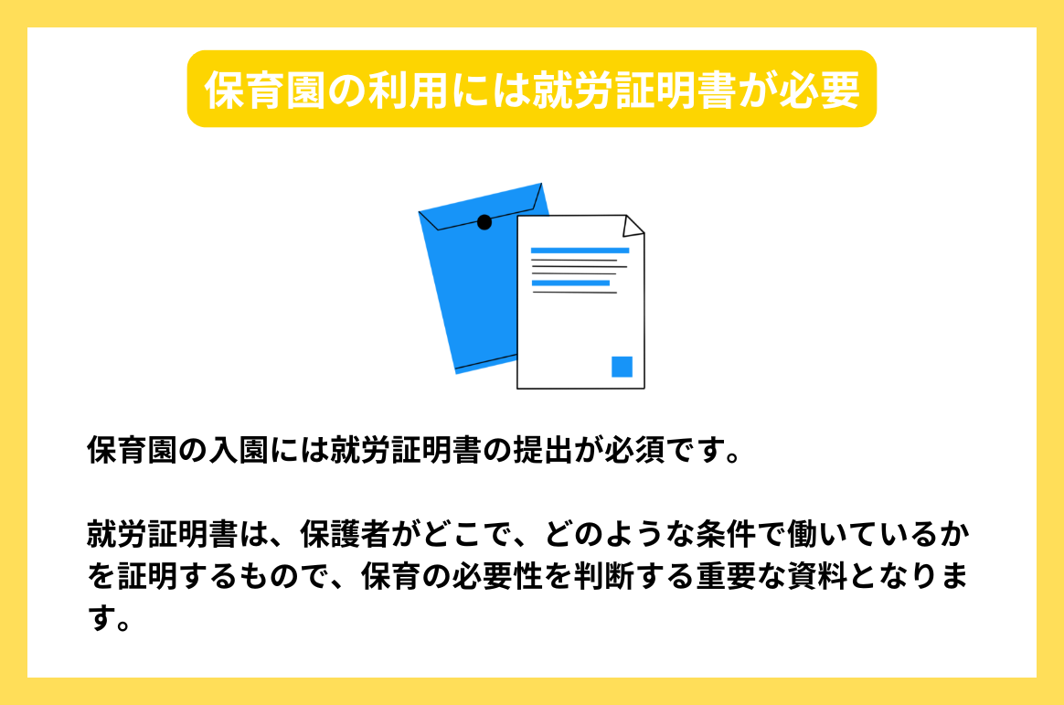保育園の利用には就労証明書が必要
