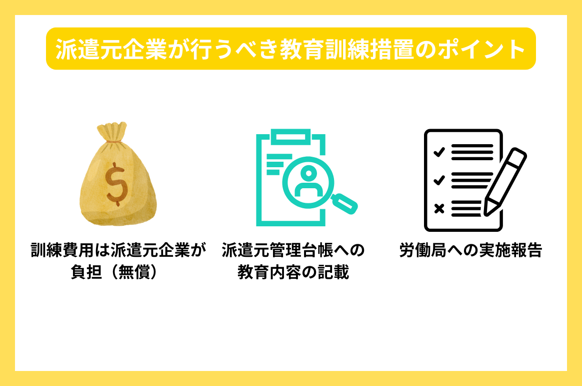 派遣元企業が行うべき教育訓練措置のポイント